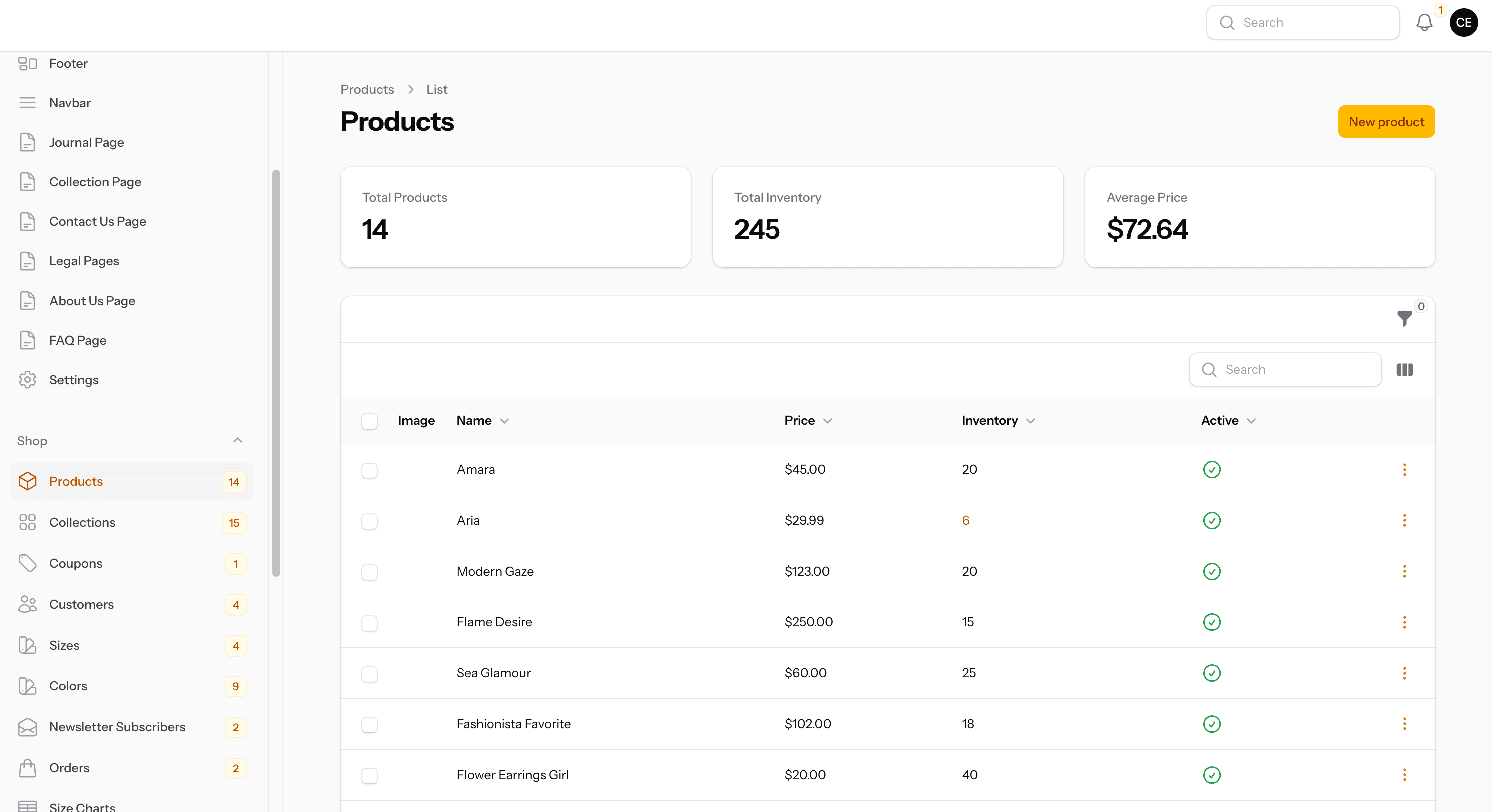 Product management — variants, per-color image sets, and independent size/color stock, all editable by non-technical staff.